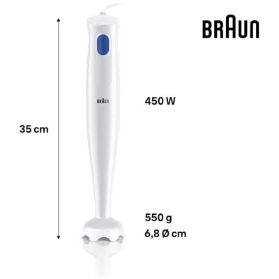 Braun 450W MultiQuick 1 Hand Blender - White
